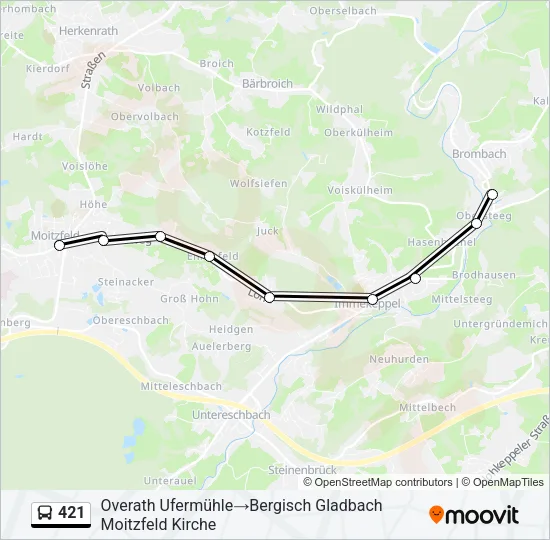 Buslinie 421 Karte
