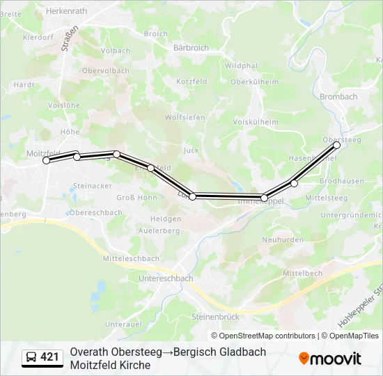421 Bus Line Map