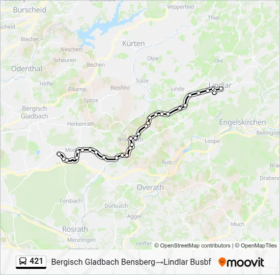 421 Bus Line Map