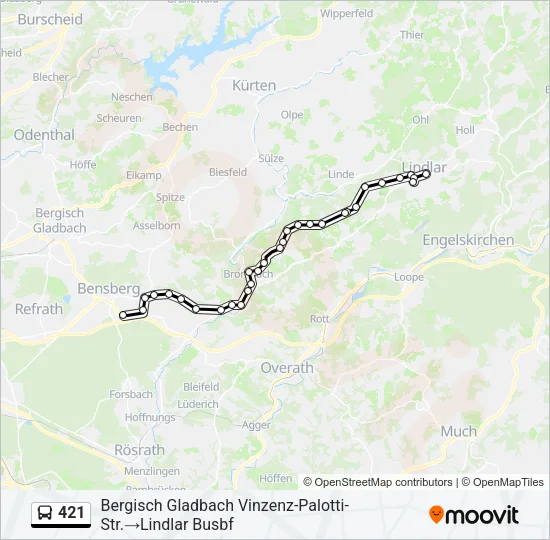 Buslinie 421 Karte