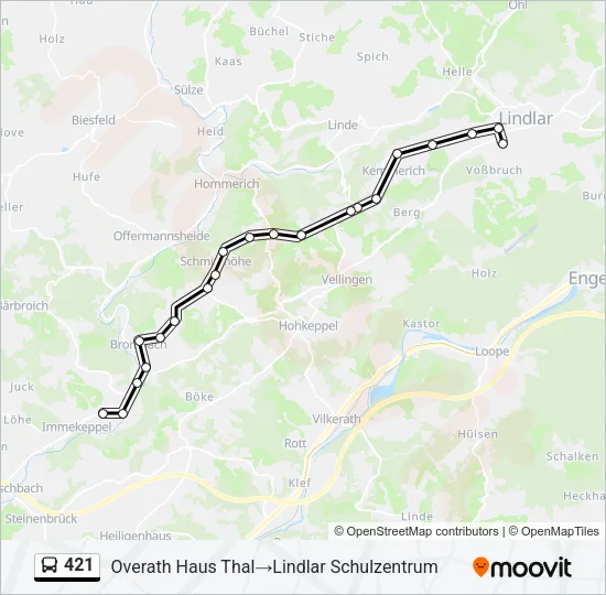 421 Bus Line Map