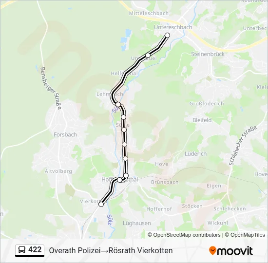 422 Bus Line Map