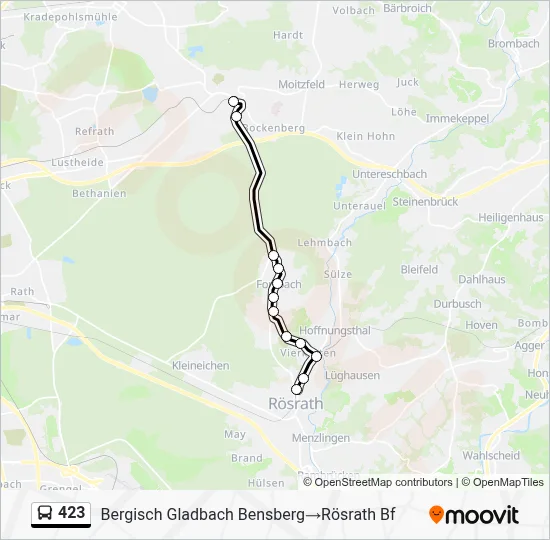 Buslinie 423 Karte