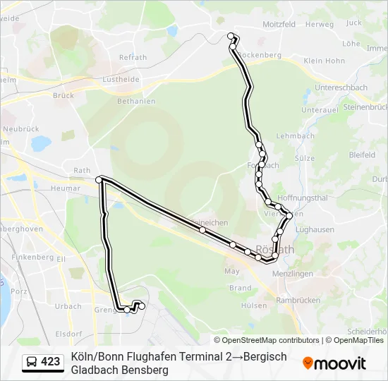 Buslinie 423 Karte