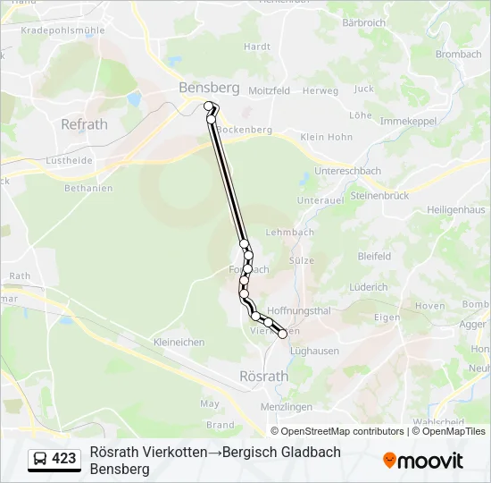 Buslinie 423 Karte