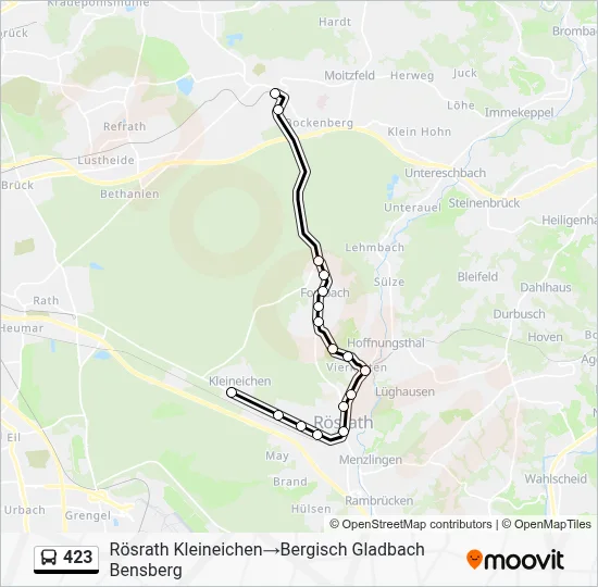 Buslinie 423 Karte