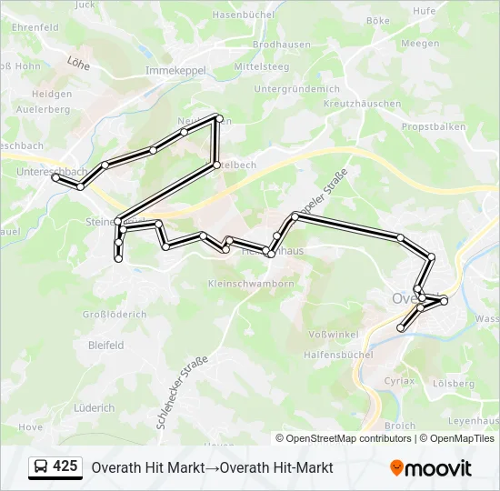 425 Bus Line Map