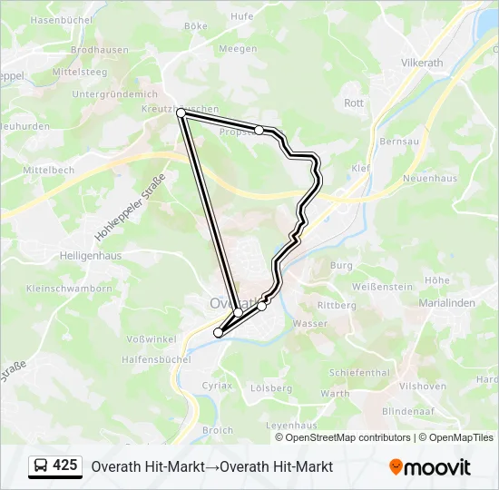 425 Bus Line Map