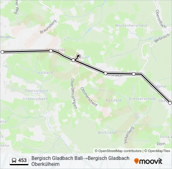453 Bus Line Map