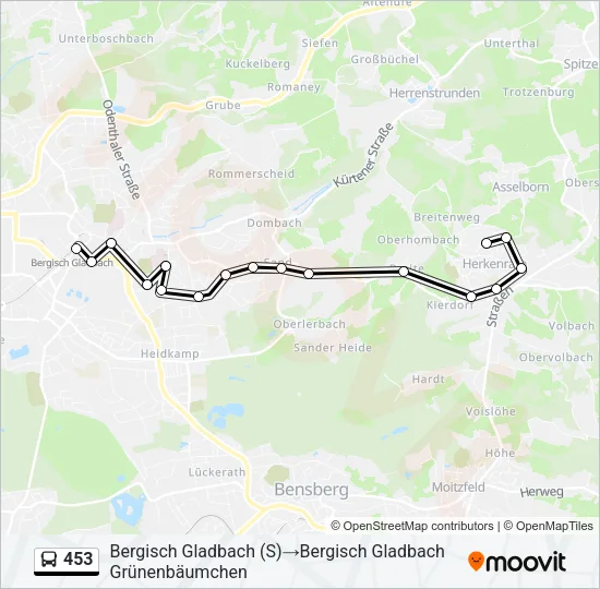 453 Bus Line Map