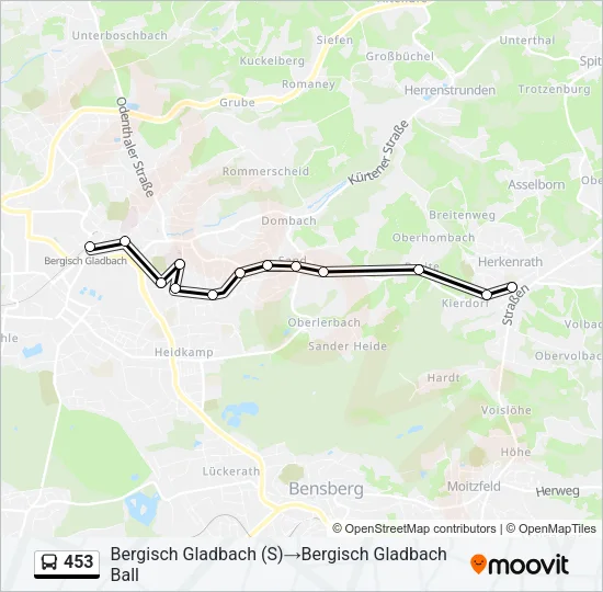 453 Bus Line Map
