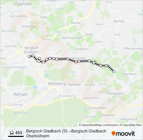 453 Bus Line Map
