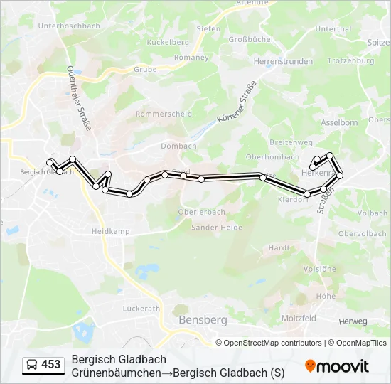 453 Bus Line Map
