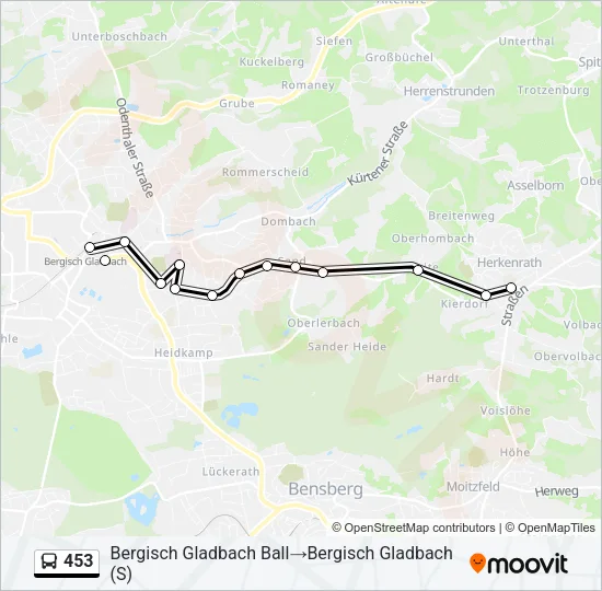 453 Bus Line Map