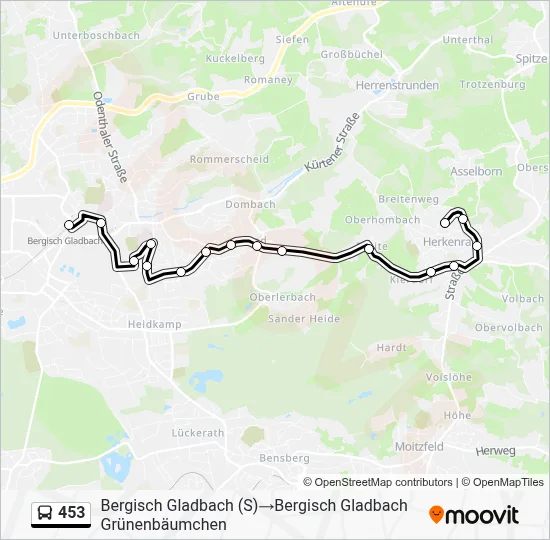 453 Bus Line Map