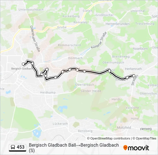 453 Bus Line Map