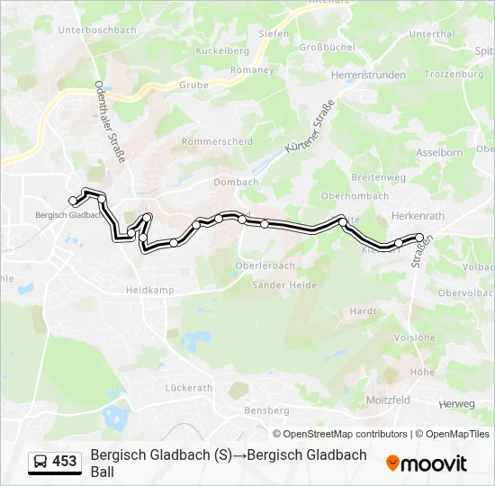 453 Bus Line Map