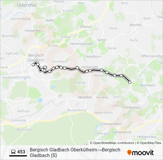 453 Bus Line Map