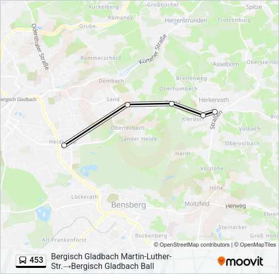 453 Bus Line Map