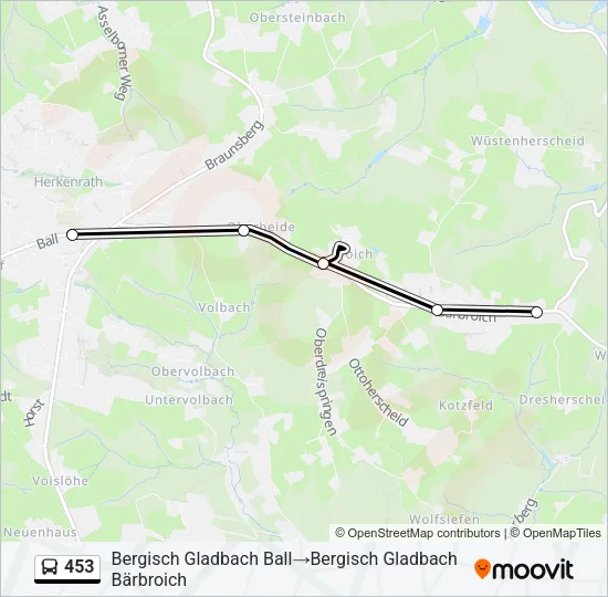 453 Bus Line Map