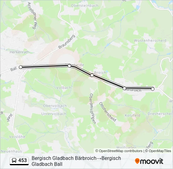 453 Bus Line Map
