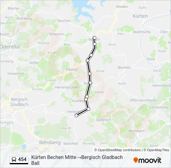 454 Bus Line Map