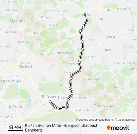 454 Bus Line Map