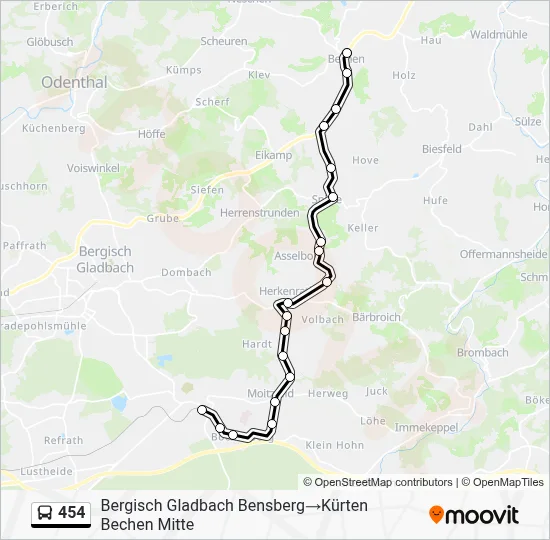 454 Bus Line Map