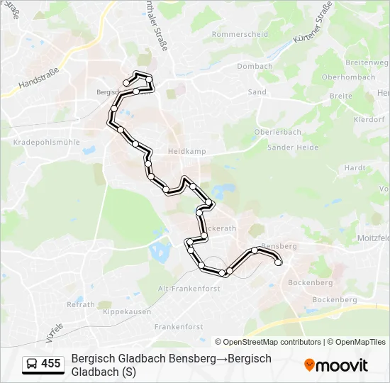 455 Bus Line Map