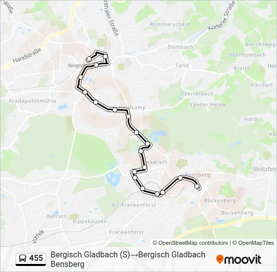 455 Bus Line Map