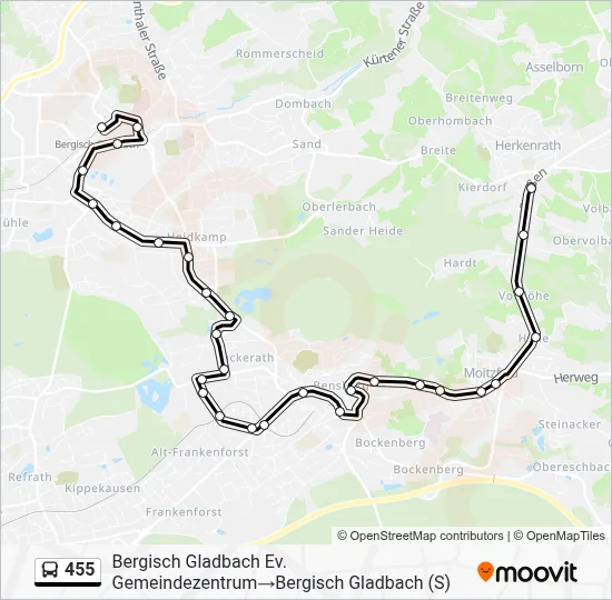 455 Bus Line Map