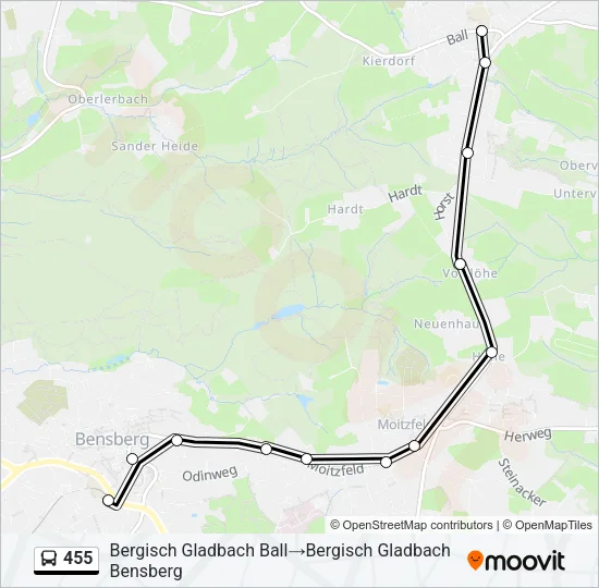 455 Bus Line Map