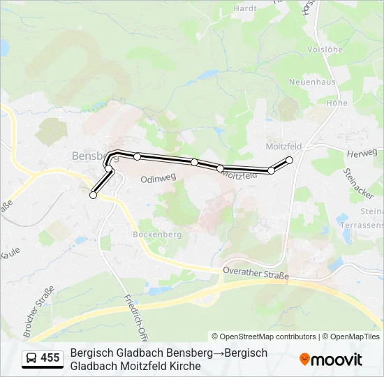 455 Bus Line Map