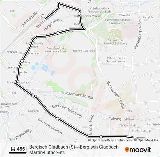 455 Bus Line Map