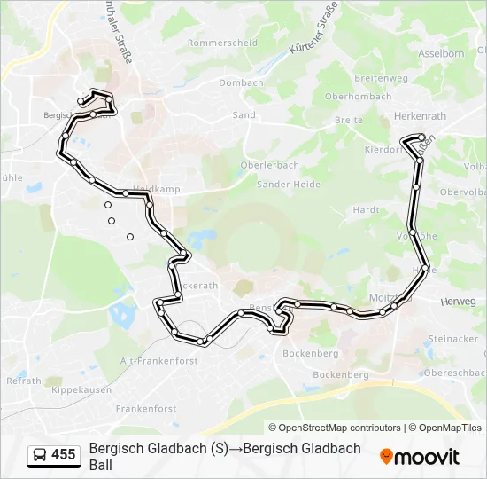 455 Bus Line Map
