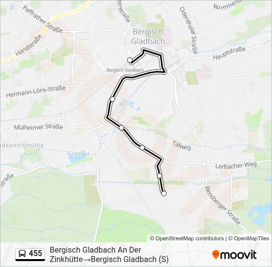 455 Bus Line Map