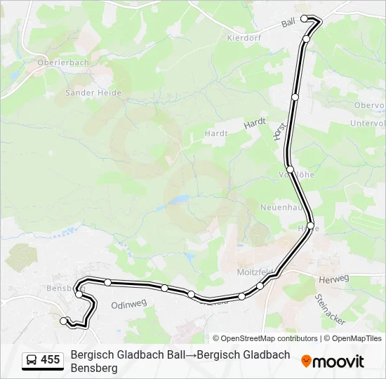 455 Bus Line Map