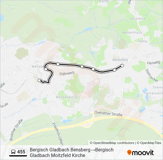 455 Bus Line Map