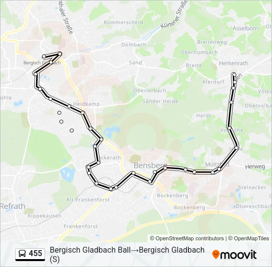 455 Bus Line Map