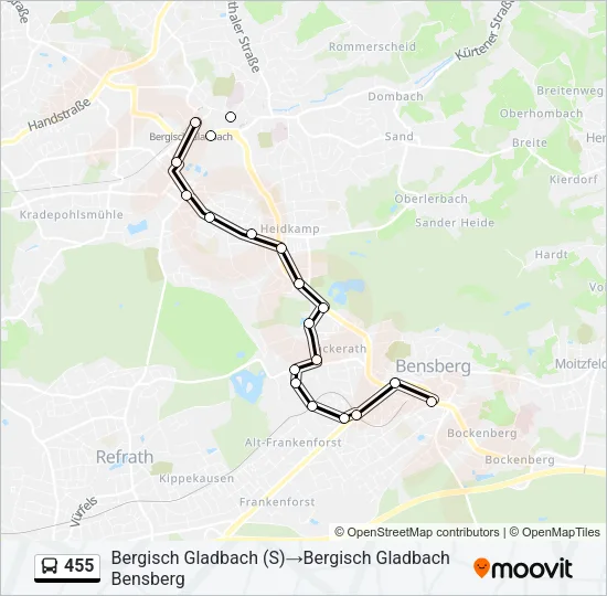 455 Bus Line Map