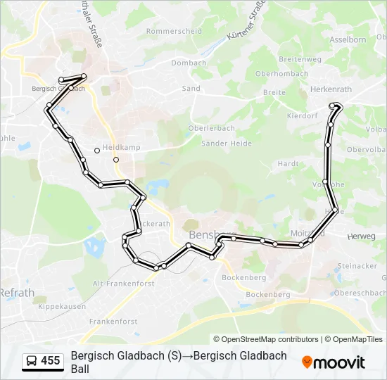 455 Bus Line Map