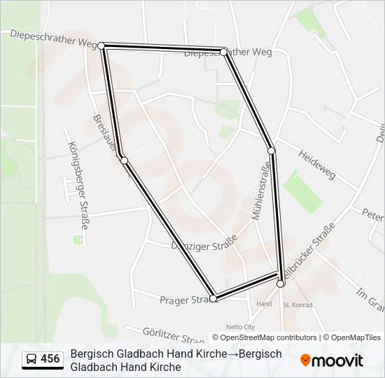 456 Bus Line Map
