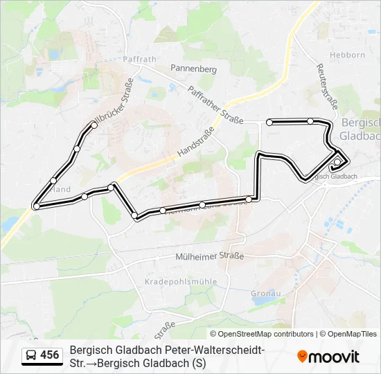 456 Bus Line Map