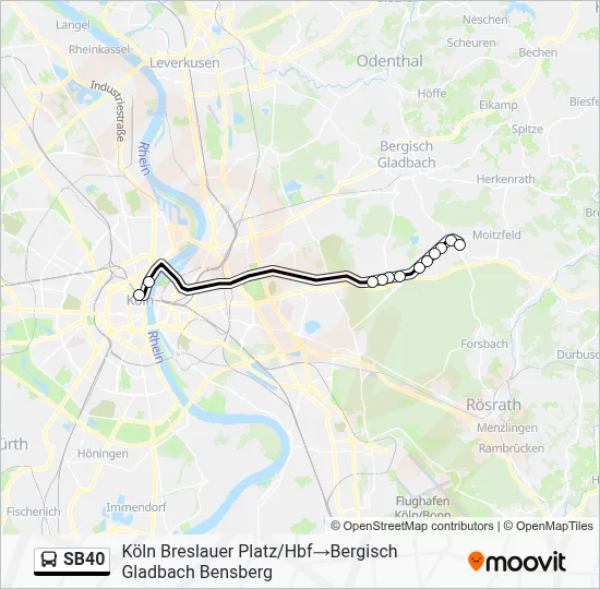 Buslinie SB40 Karte