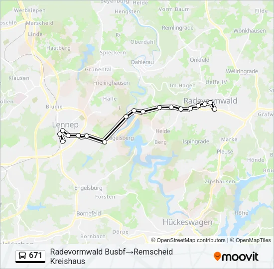 671 Bus Line Map