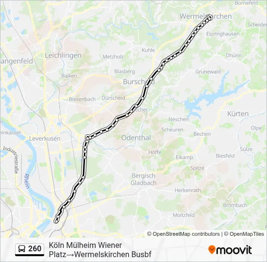 260 Bus Line Map