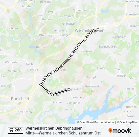260 Bus Line Map