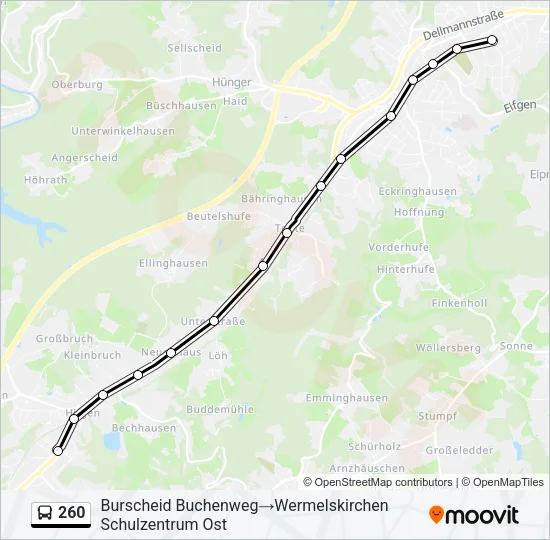 260 Bus Line Map