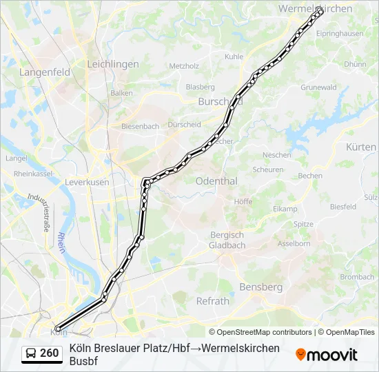 260 Bus Line Map