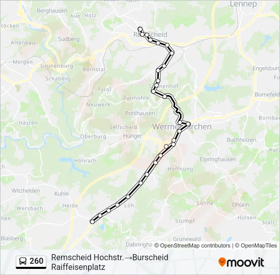 260 Bus Line Map